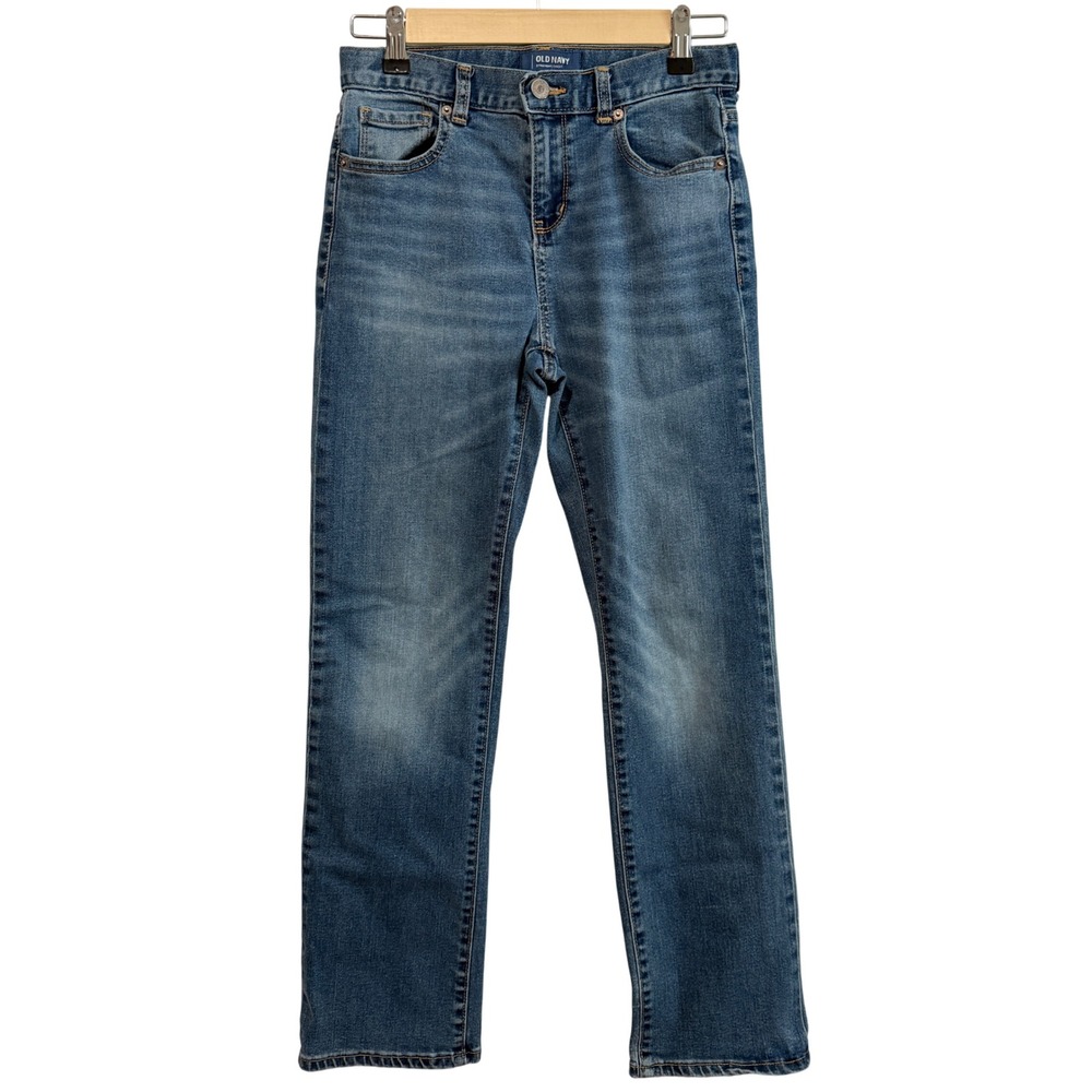 Old Navy Boys Flex Straight Medium Wash Jeans Size 14 Regular Adjustable Waist